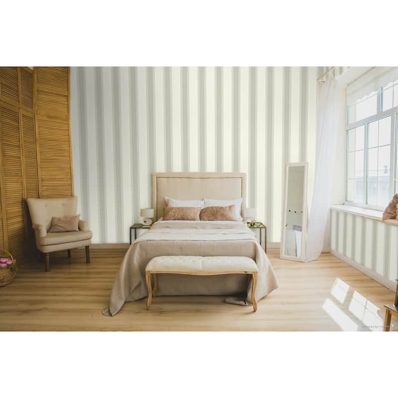 Galerie Wallcoverings Italian Style Classic Vertical Stripe Vinyl on Non-woven Matte Wallpaper Roll