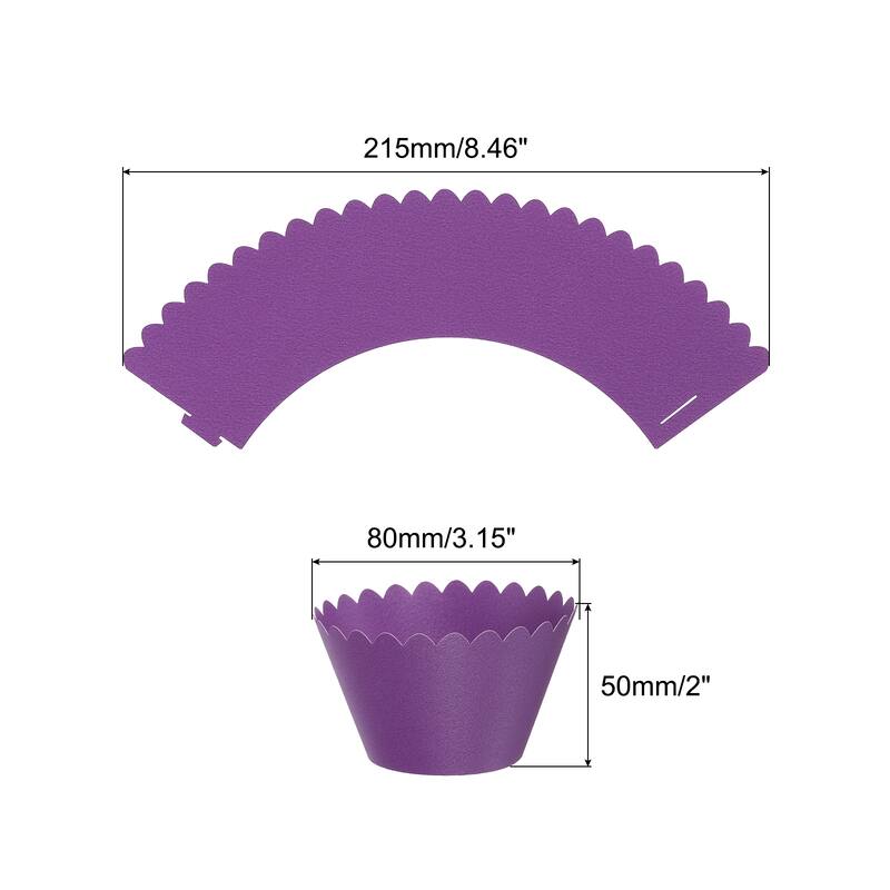 Cupcake Wrappers Paper, 50 Pack Baking Cups Standard Decoration - Dark Purple