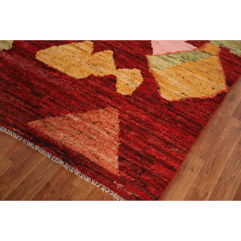 Geometric Moroccan Oriental Area Rug Bedroom Handmade Wool Carpet - 9'1" x 11'9"