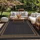 preview thumbnail 71 of 98, World Rug Gallery Border Indoor/Outdoor Flat Woven Area Rug 9' x 12' - Dark Gray