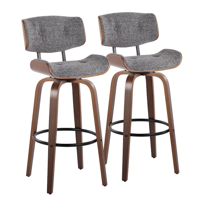 Carson Carrington Leksand 30" Fixed-Height Bar Stool with Bent Wood Legs (Set of 2)