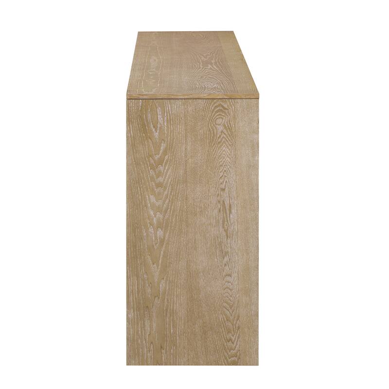 60" Modern Farmhouse Console Table with 2 Concealed Drawers, Waterfall Design Entryway Table with Thickened Legs