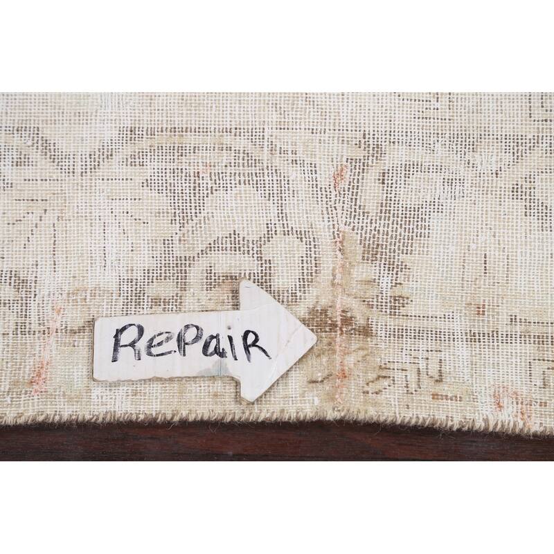 Muted Distressed Kerman Persian Area Rug Wool Hand-knotted Carpet - 6'3" x 9'11"