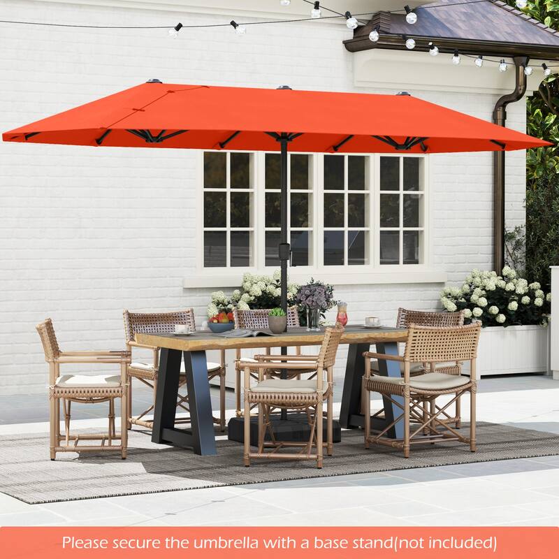 Gymax 13 FT Double-sided Patio Umbrella Outdoor Large Twin Size