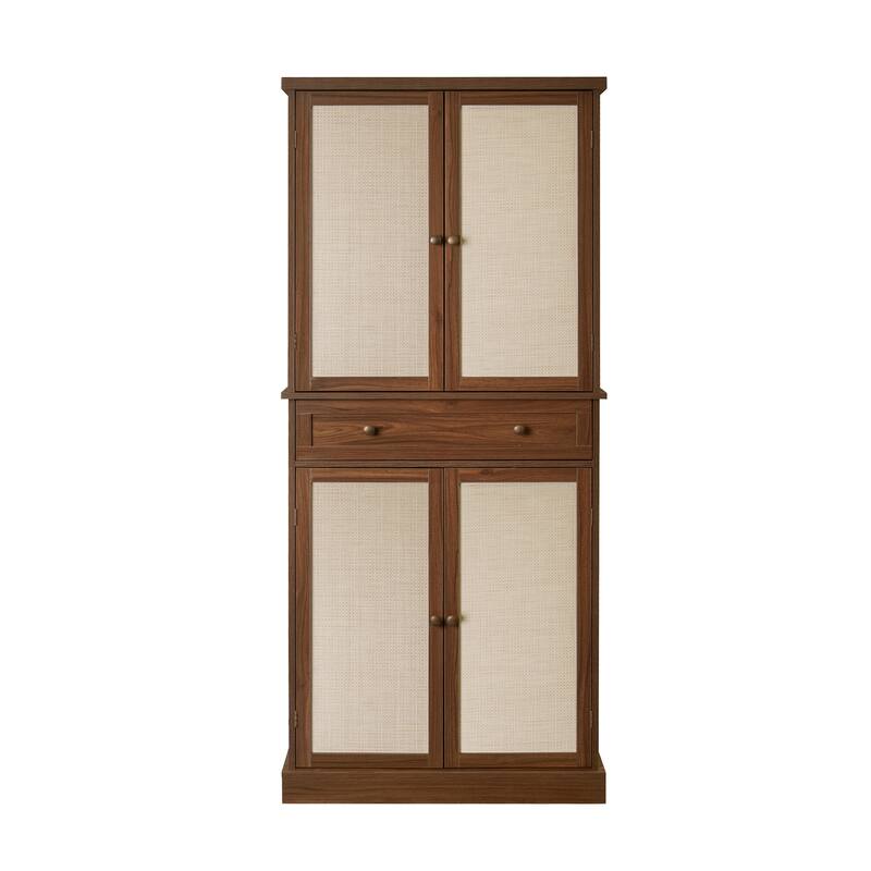 4 Door Storage Cabinet with 1 Drawer and 4 Adjustable Inner Shelves