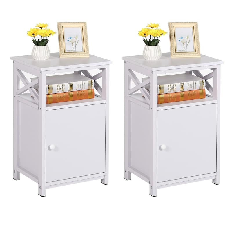 Taomika 3-Pieces Platform Bed Frame and Modern Nightstands Sets