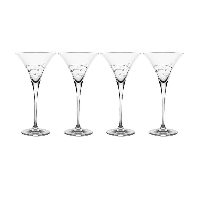 Majestic Gifts Inc. Glass Tall Stem Martini Glasses-9 Oz.- Set of 4