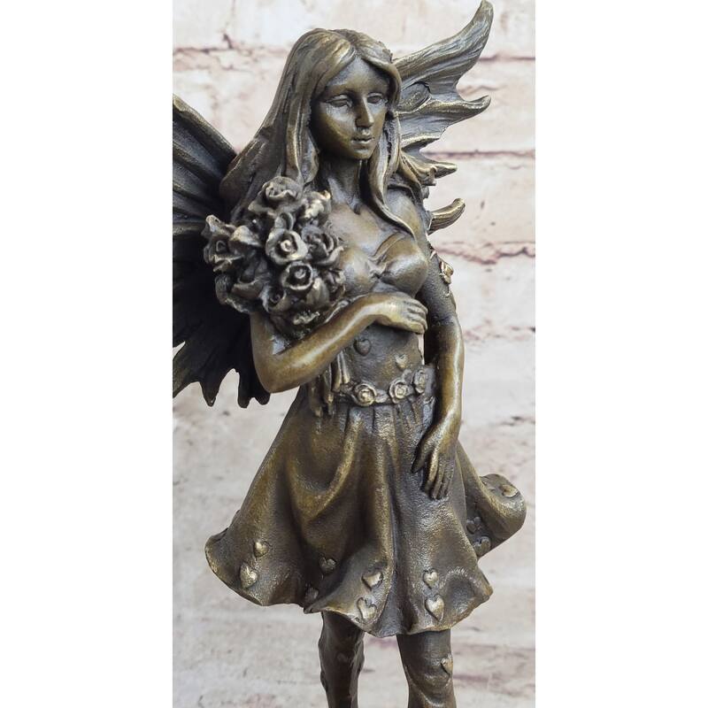 Art Deco Fantasy Butterfly Fairy Angel Museum Quality Clic Artwork Bronze Sta