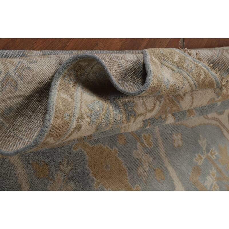 Floral Oushak Indian Area Rug Hand-Knotted Oriental Wool Carpet - 8'0" x 10'2"