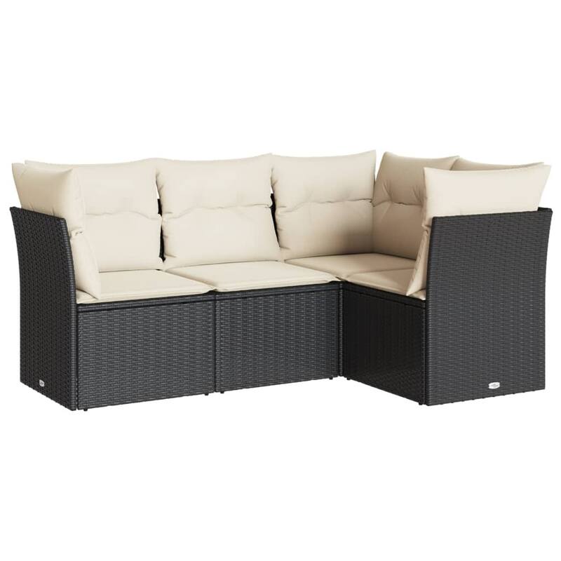 vidaXL Garden Sofa Set Black - 48.8 x 70.5 x 27.2