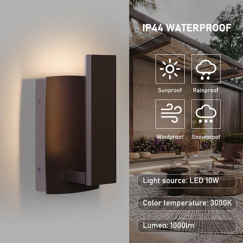 Modern Integrated LED Black/Bronze Aluminum Outdoor Wall Sconce