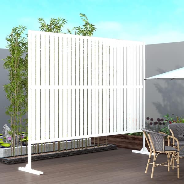 Louvered Metal Privacy Screen Panel Free Standing - 72*47