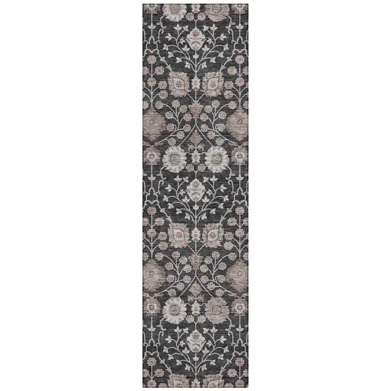 Machine Washable Indoor/ Outdoor Traditional Casual Chantille Rug