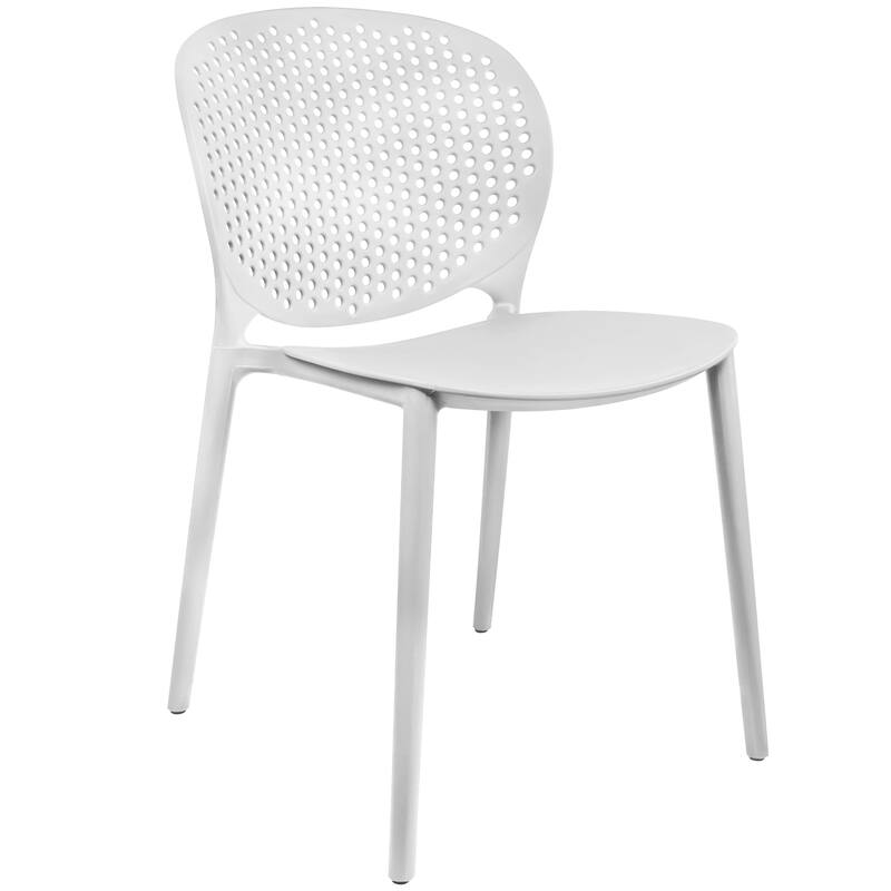 Armless Stacking Molded Matte Dining Side Chairs Patio Indoor Outdoor Kitchen Bedroom Set of 2