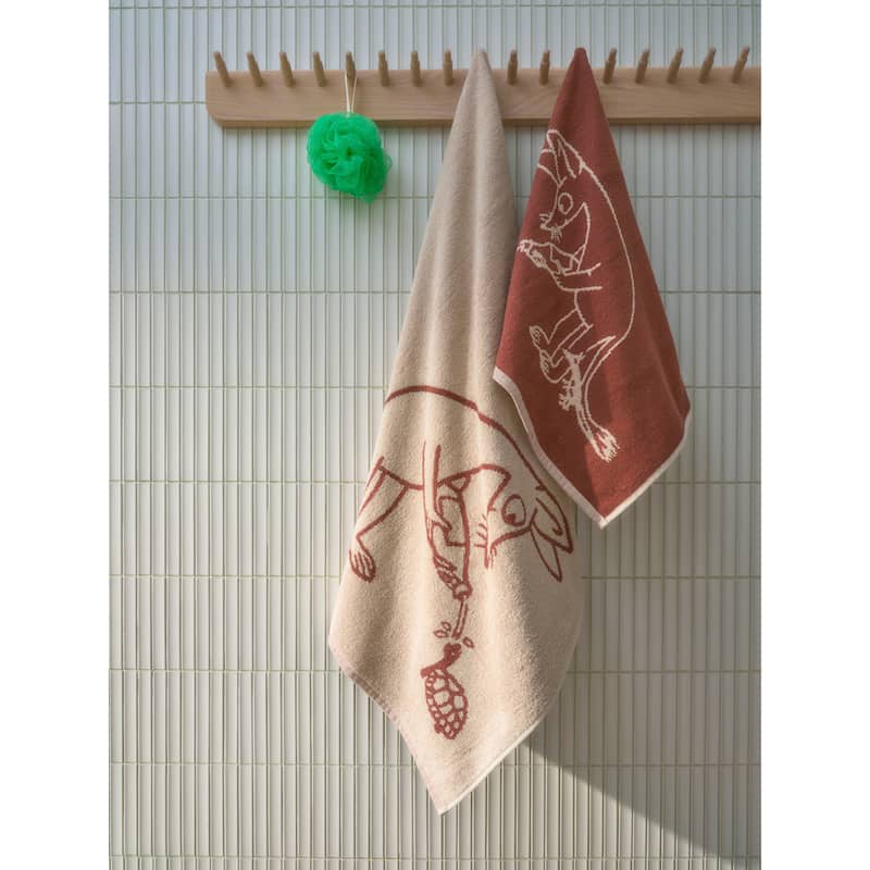 Moomin by Arabia Hand Towel 20x27.5in Sniff Brown - 20 x 27.5"