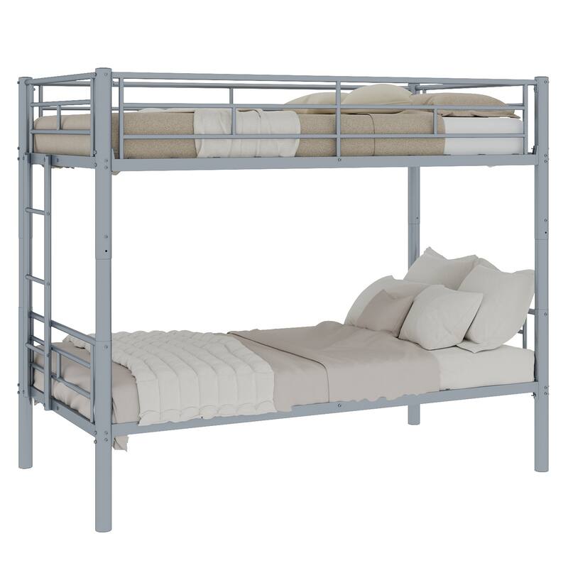 GDFStudio - Twin Over Twin Metal Convertible Bunk Bed Frame