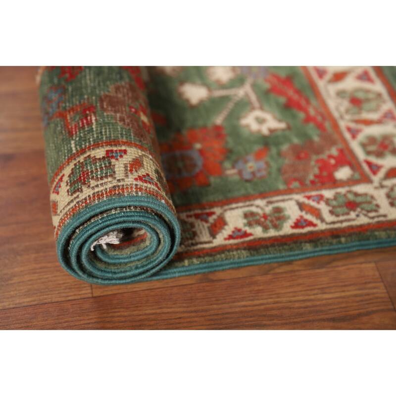 Green Floral Kazak Accent Rug Handmade Wool Carpet - 2'0" x 3'0"