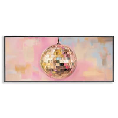 Stupell Gold Hued Disco Ball Framed Giclee Art Design By Nini Art