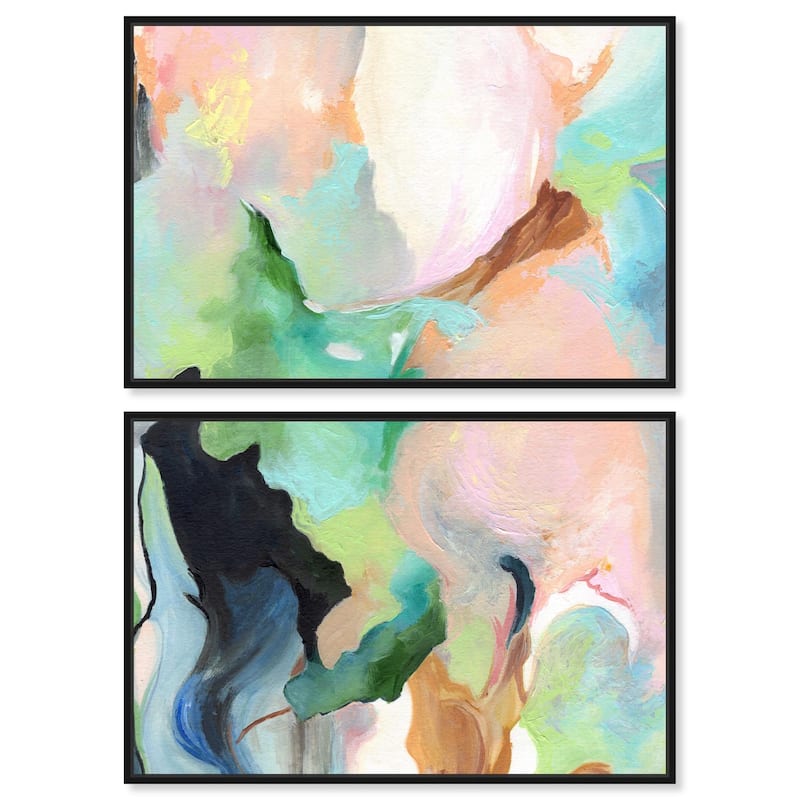 The Dreamer part II Canvas Set of 2 by Art Remedy - 30" x 20" - Black