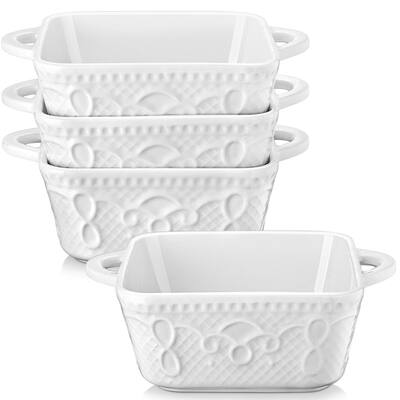 MALACASA Porcelain Multi-Shape Mini Baking Dish (Set of 4)