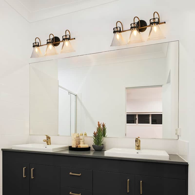 Mutch Modern Farmhouse 3-light Bathroom Vanity Light Industrial Glass LED Dimmable Wall Sconce