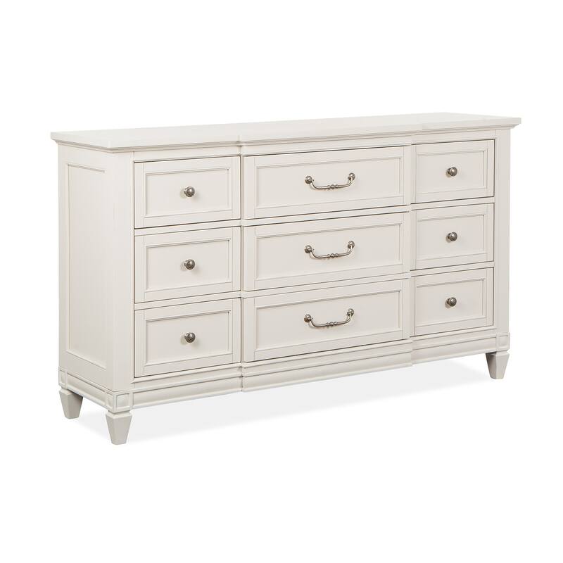 Magnussen Home Willowbrook Egg Shell White With Slight Rub Through Drawer Dresser - 9-drawer