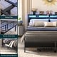 preview thumbnail 14 of 94, Farmhouse Wood Platform Bed Frame with Charged Station and LED Lights