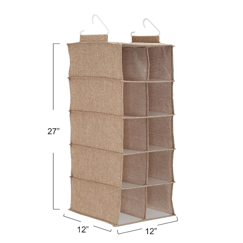 Household Essentials 10-Pocket Blended Canvas Hanging Shoe Organizer