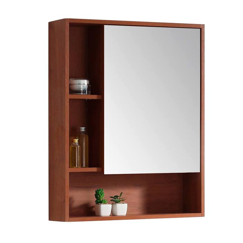 Fine Fixtures Surface Mount Bathroom Medicine Cabinet - Right Hand - Spicy Walnut