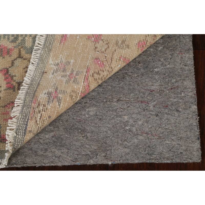 Antique Look Vegetable Dye Oushak Runner Rug Hand-knotted Wool Carpet - 1'9" x 10'3"