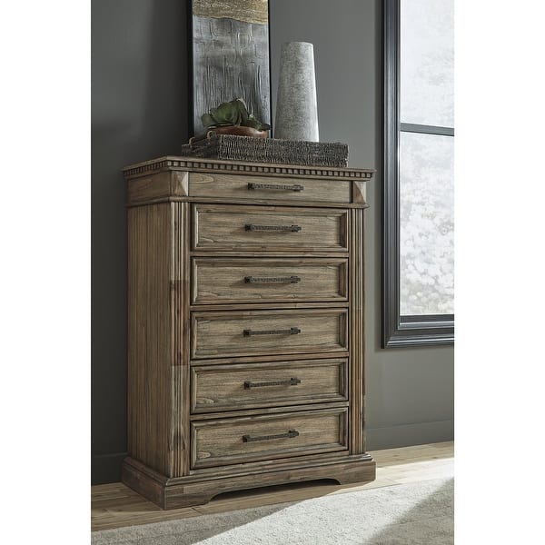 slide 2 of 5, Ashley Furniture Markenburg Brown 6 Drawer Chest