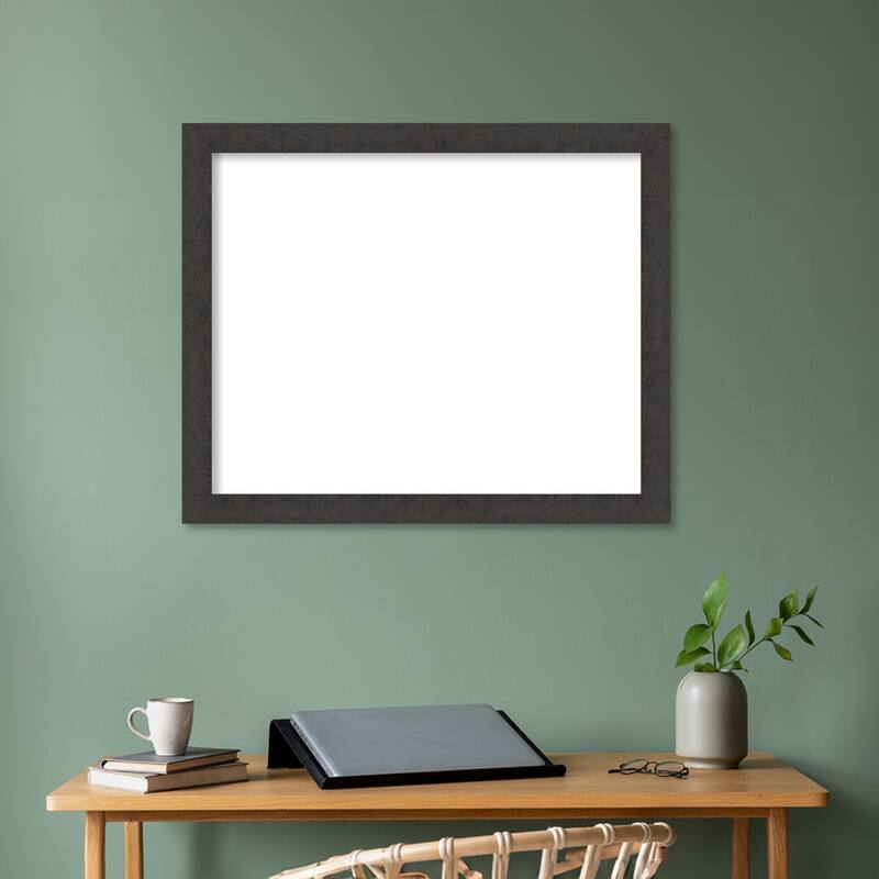 Amanti Art Rustic Plank Espresso Narrow Framed Dry Erase Magnetic Board
