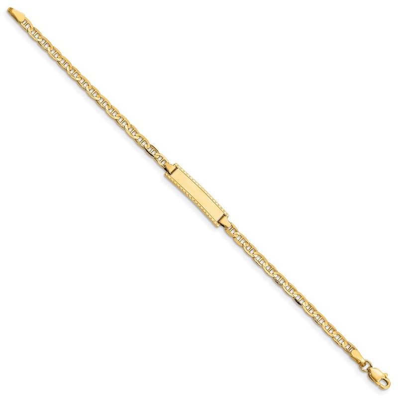 Curata 14k Yellow Gold Baby ID Anchor Bracelet - 6 Inch