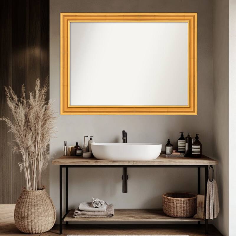 Sierra Non-Beveled Wood Framed Bathroom Vanity Wall Mirror