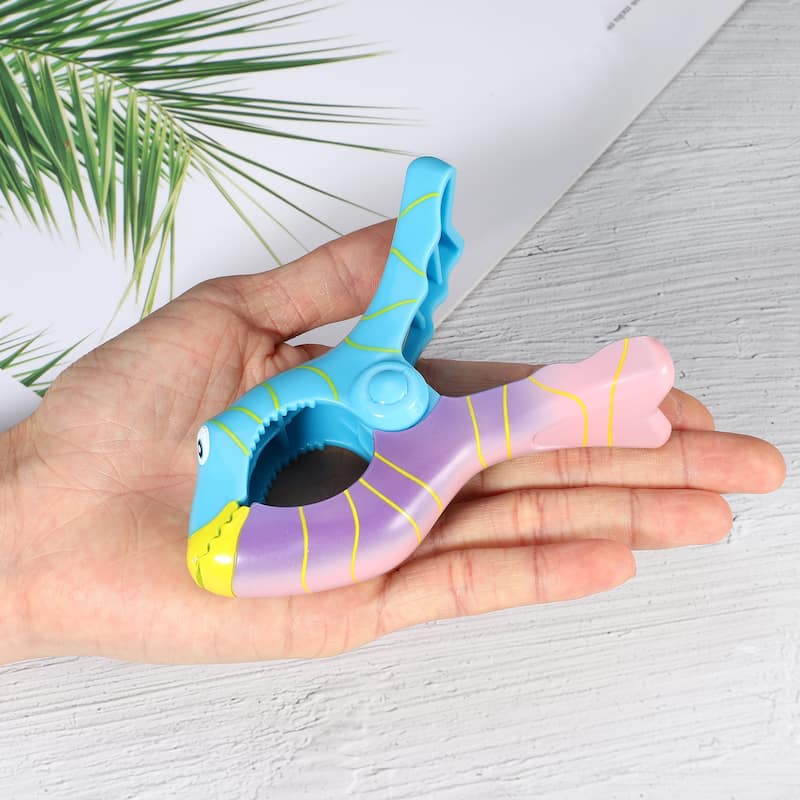 Clownfish ABS Clothespins for Clothes 4.53"x3.39"x1.50" Blue Purple 4 Pcs - Blue Purple