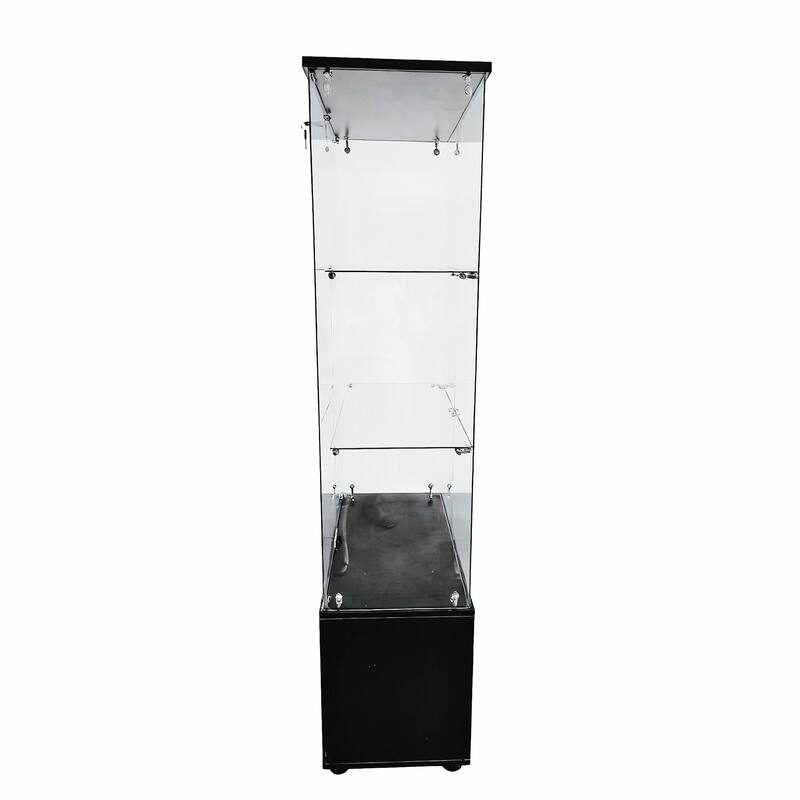 Double-door four-layer cabinet-style storage cabinet,display cabinet,wine cabinet,with remote-controlled lights,adjustable feet