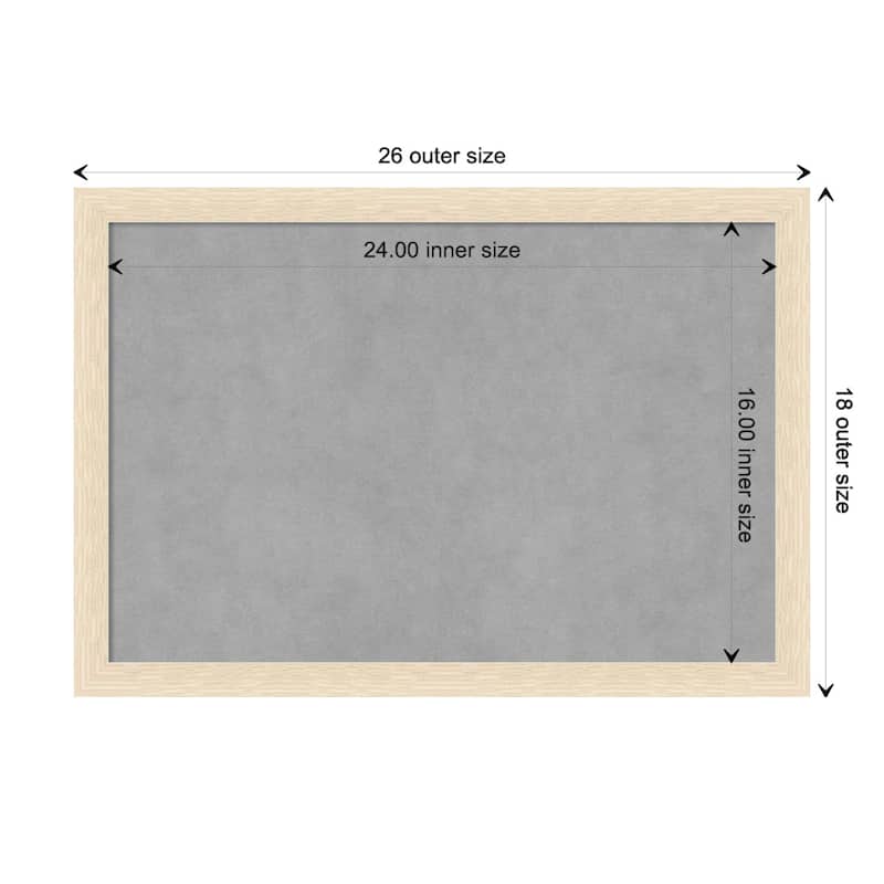Amanti Art Woodgrain Stripe Blonde Framed Magnetic Board - Board Size 24x16