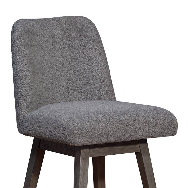 Amalie Upholstered Bar Stool, Swivel Counter Chair with Solid Wood Frame