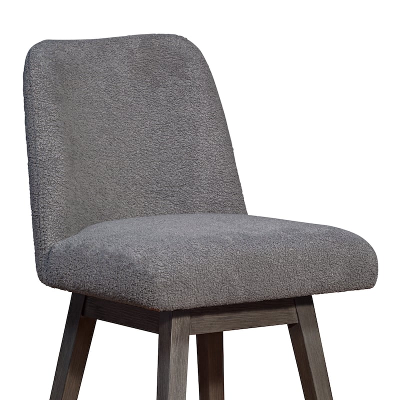 Amalie Upholstered Bar Stool, Swivel Counter Height Stool with Solid Wood Frame