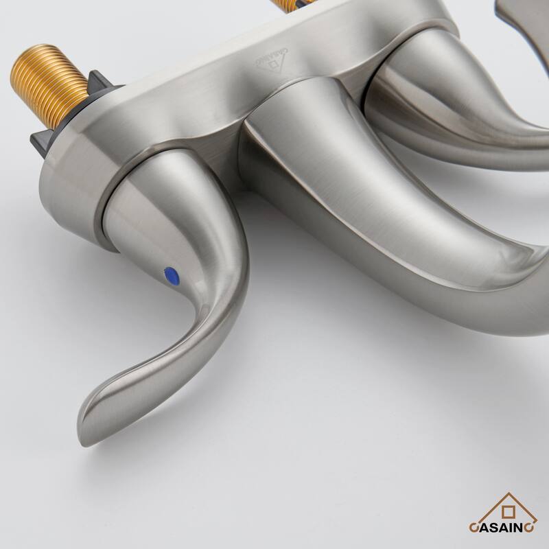 4 in. Centerset Double Handle Bathroom Faucet with Drain Kit Included