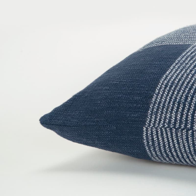 Rizzy Home Plaid Indigo/White Decorative Down Filler Pillow - 20"x20"