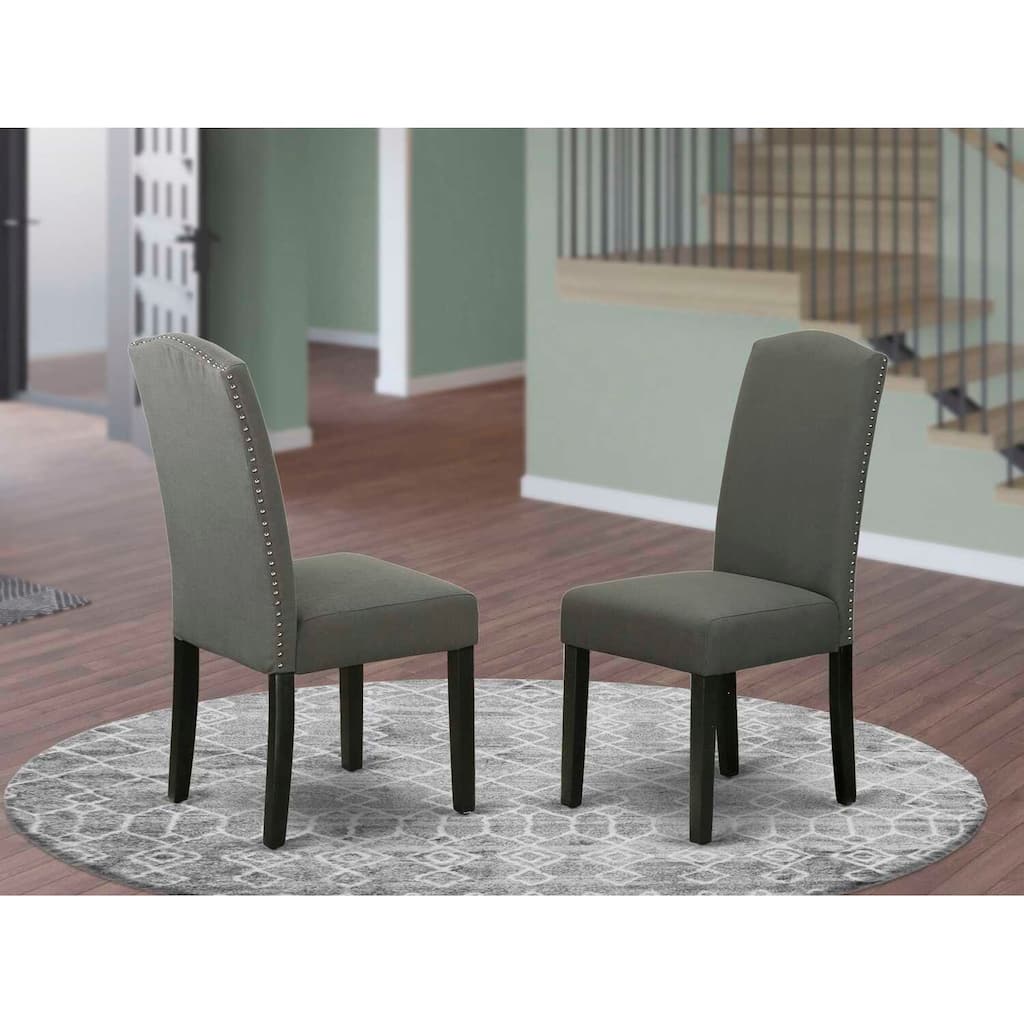 Linen Fabric Parsons Chairs - Set of 2 - Modern Dining Room Accent Chairs