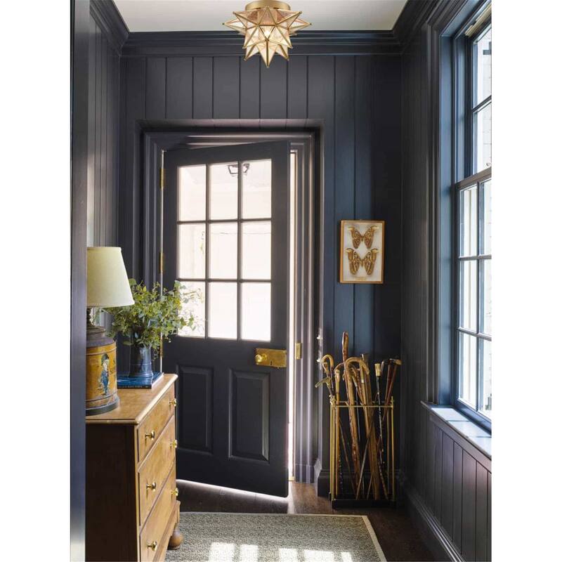 Venezia Seeded Glass Moravian Star Flush Mount Ceiling Light