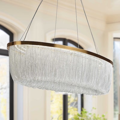 Modern LED Fringe Chandelier Island Lights for Kitchen Island - Gold