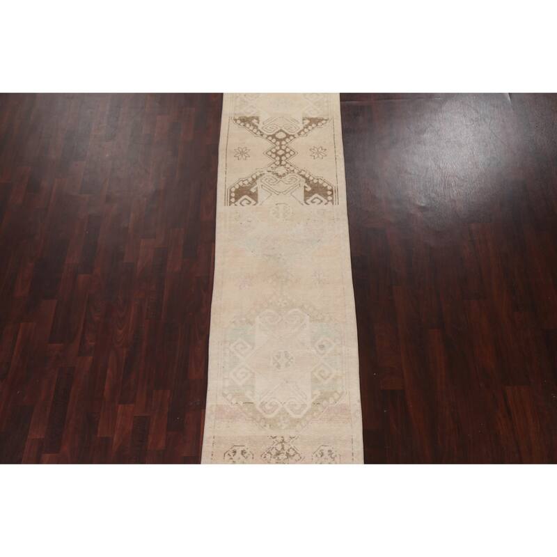 Antique Look Anatolian Turkish Staircase Runner Rug Wool Hand-knotted - 2'7" x 10'11"
