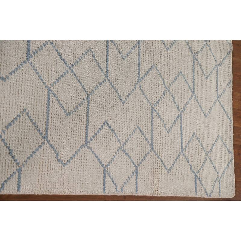 Moroccan Oriental Area Rug Handmade Trellis Wool Carpet - 5'1"x 7'11"