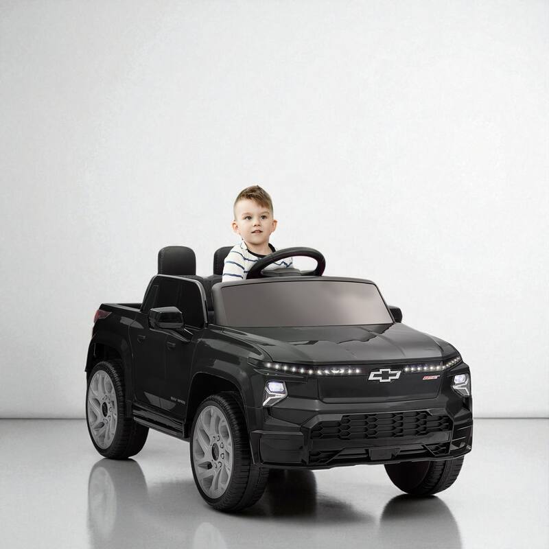 12V Chevrolet Silverado EV RST Ride-On Car for Kids with Remote Control, MP3, LED Lights, 3 Speed Settings