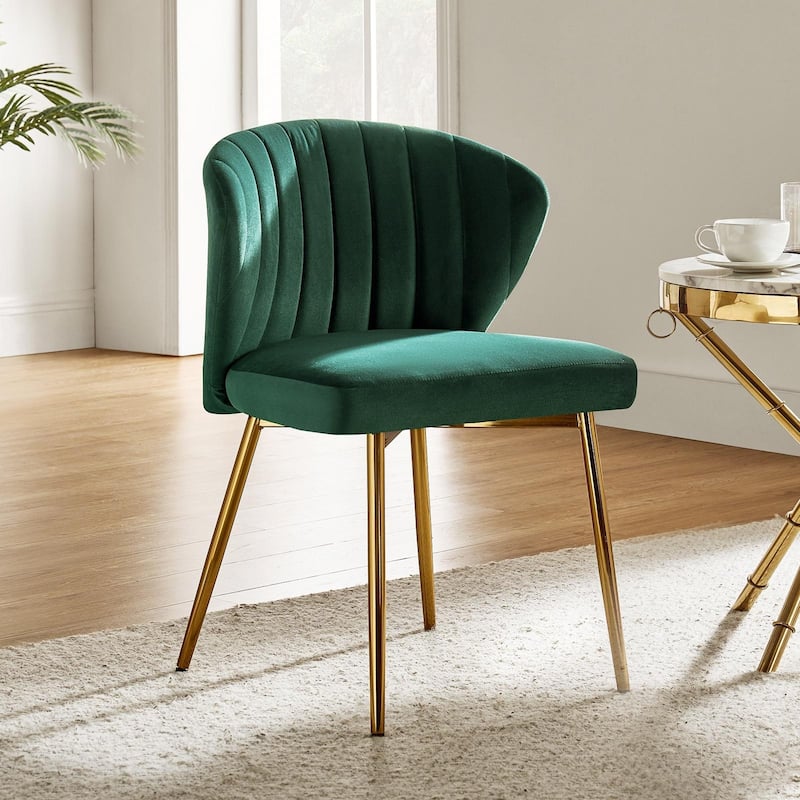 Aruna Accent Chair with Metal Legs 20''W X 19.5 ''D X 29''H by HULALA HOME