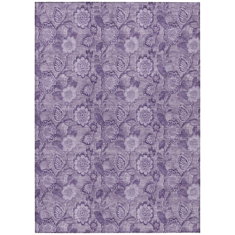 HomeRoots Floral Transitional Rectangle Outdoor Rug