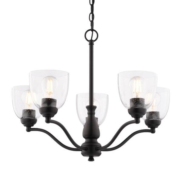 slide 2 of 11, Vaxcel Lighting H0311 Bellwood 5 Light 25" Wide Chandelier Matte Black